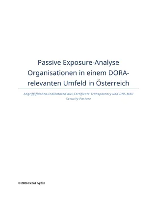 Titelseite der Publikation Passive Exposure-Analyse: Organisationen in einem DORA-relevanten Umfeld in Österreich